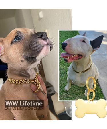 W/W Lifetime Choke Chain Dog Collar 10MM Cuban Link Dog Chain for Pitbull Choke Collar 18K Gold Metal Stainless Steel Heavy Duty Slip Dog Collars for Small Dogs (10MM 20") 20" (Can Over Head 18"-20") - Buy Online on GoSupps.com