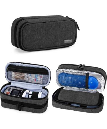 Yarwo Insulin Cooling Bag for Diabetes | Diabetic Accessories & Injection Storage | Medium Black with 2 Fridge Packs - Buy Online on GoSupps.com