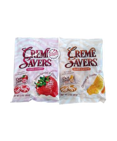 Emporium Candy Creme Savers - Orange & Strawberry Creme, 3 oz Bag x 2 + Refrigerator Magnet - Buy Online on GoSupps.com