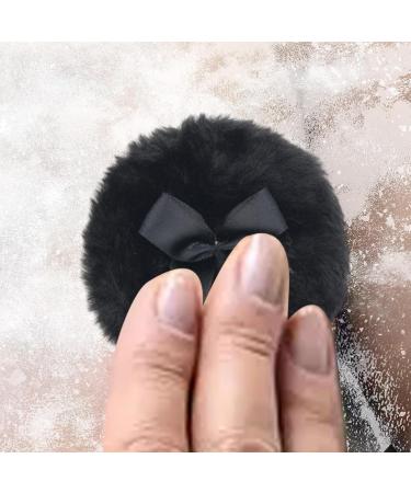 Baby Powder Puff - Reusable Ultra Soft Round Face Body Powder Puff | Baby Body Powder Applicator with Ribbon Bow | Baby Prickly Heat Powder Puff | Makeup Tool for Home & Travel Black - Buy Online on GoSupps.com