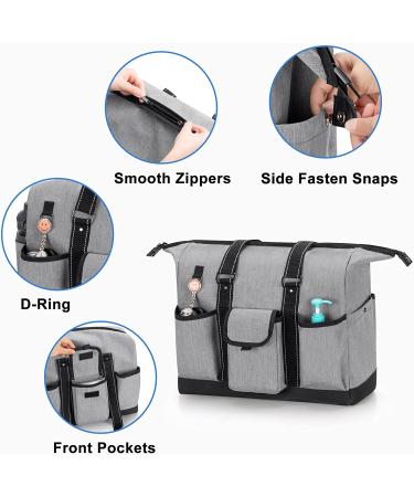 Durable Nurse Bag for Home Health Visits | Zip-Top Closure & Side Fasten Snaps | Clinical Study & Health Care | Large Gray Utility Tote - Buy Online on GoSupps.com