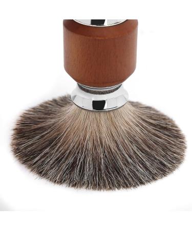 Premium Travel Shaving Brush - Stainless Steel Handle | Friendly Portable Brush for Cream Foam & Soap (Brown) - Buy Online on GoSupps.com