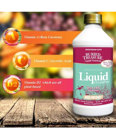 Buried Treasure High Potency Liquid Vitamins - Full Spectrum Daily Nutrients 16 oz - Buy Online on GoSupps.com