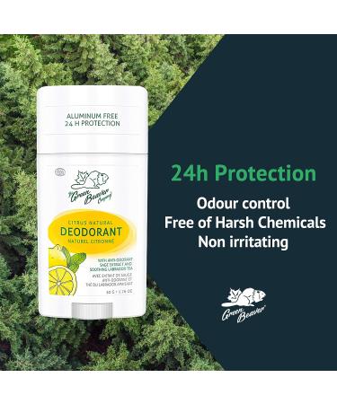 Green Beaver Citrus Natural Aluminum-Free Deodorant Stick 1.76 Oz - Buy Online on GoSupps.com