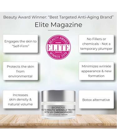 BIONOVA Nose-to-Mouth Wrinkle Treatment with UV Chromophores - Reduce Appearance of Fine Lines Lip Wrinkles Lip Lines Retain Skin Firmness Anti-Aging (0.5 oz) - Buy Online on GoSupps.com