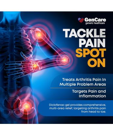 GenCare Arthritis Pain Relief Diclofenac Sodium Topical Gel 1 Percent (NSAID) - Clinically Proven Arthritis Pain Reliever - Compare to The Active Ingredient in Voltaren Gel (5.29 oz) 5.29 Ounce (Pack of 1) - Buy Online on GoSupps.com