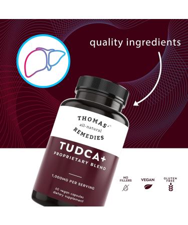 Thomas' all-natural Remedies Tudca 500mg (1000mg Per Serving) 60 Capsules- Tauroursodeoxycholic Acid Liver Support Supplement- Vegan Non-GMO No Filler Capsules - Buy Online on GoSupps.com
