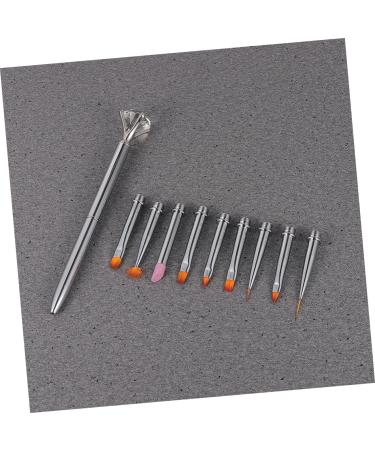 minkissy 1 Manicure Nail Paint Brush Tips Salon Nail Dotting Brush Tips Nail Paint Replacement Tips Nail Liner Tips Nail Detail Brush Pen Nail Polish Drawing Pen Make up Big Diamond 14.5X2X1cm Silver - Buy Online on GoSupps.com