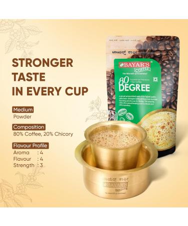 Bayar's Poudre de caf filtre 80 degr s 200 g 80 % caf 20 % chicor fra chement torr fi et moulu authentique poudre de caf filtre du sud de l'Inde Sans saveur 200 g (Lot de 1) - Buy Online on GoSupps.com