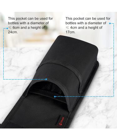 SITHON Professional Massage Bottle Bag - Adjustable Waist Holder Organizer for Massage Lotion & Oil - Black Holster with Multiple Pockets - Buy Online on GoSupps.com