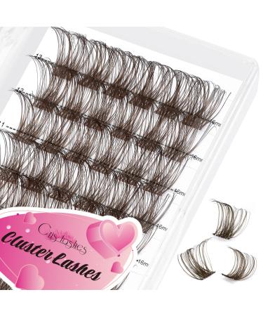 Cluster Lashes  Crislashes Brown Lash Clusters 13 Rows Soft  DIY Eyelash Extensions  78 PCS Resuable Cluster Eyelash Extensions at Home (F16 16mm) 1 Count (Pack of 1) F16-16mm-BrownN