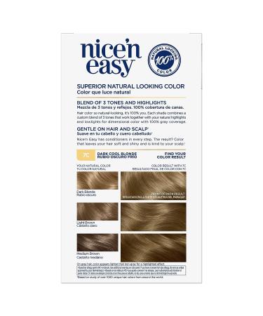 Clairol Nice'n Easy 7C Dark Cool Blonde Hair Dye - 6.26 Fl Oz (Pack of 1) - Buy Online on GoSupps.com