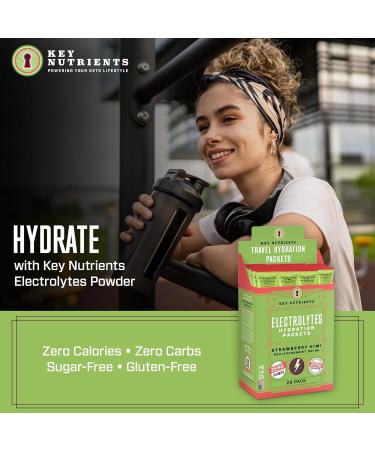KEY NUTRIENTS Electrolytes Powder Packets - Juicy Strawberry Kiwi Flavor No Sugar 20-Pack Hydration Solutions for Optimal Wellness - Buy Online on GoSupps.com