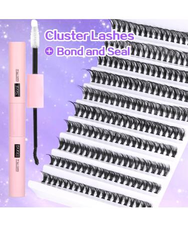 Ruairie Black Lash Extension Kit: 200pcs Bond & Seal DIY Eyelash Extension Clusters 8-16MM CD Curl Individual Lashes Set - Buy Online on GoSupps.com