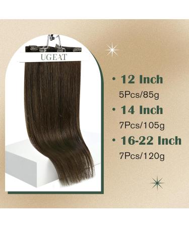 Ugeat 20inch Hair Extensions Clip in Chocolate Brown Human Hair Extensions Clip in Real Hair Extensions Clip in Human Hair Double Weft Human Hair Extensions Clip in #4 Clip-50cm Clip#4 - Buy Online on GoSupps.com