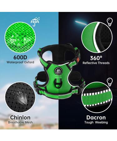 Nestroad Large Dog Harness & Leash Set - Green Adjustable Fit for Large Dogs Includes Car Seat Belt - Perfect for Neck 38-48cm & Chest 48-74cm - Buy Online on GoSupps.com