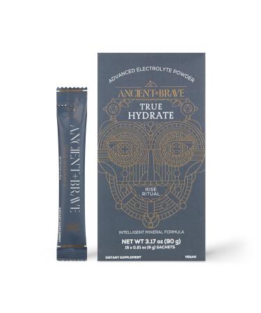 Ancient + Brave True Hydration Powder 15 x 6g Coconut Water Unflavored Electrolytes Instant Hydration Blend Supports Energy and Recovery Vegan Electrolyte Powder Daily Wellness Sachets (90g)