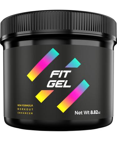 Fit Gel Workout Enhancer Sweat Gel Thermogenic Sweat Cream for Increased Circulation & Intense Perspiration | Pre-Workout Booster for Gym Running & Cardio Black New Formula 8.8 Ounce (Pack of 1)