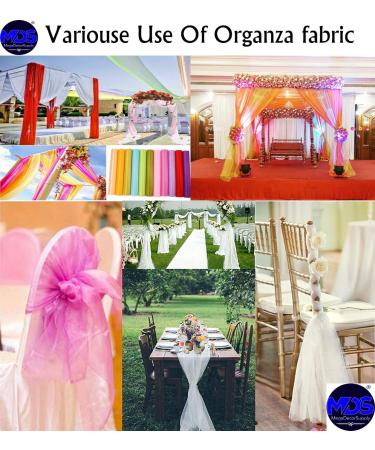 MDS 5 Yard Dark Purple Sheer Organza Fabric Bolt for Wedding Dress & Crafts - Buy Online on GoSupps.com