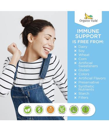 Organic Veda Immune Support Capsules - High Potency Herbal Supplement with Neem, Tulsi, Turmeric & Black Pepper | Supports Resistance & Cellular Defense | 120 Veggie Caps - Buy Online on GoSupps.com