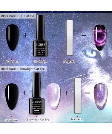 MIZHSE 9D Cat Eye Gel Nail Polish Set - Chameleon Magnetic Gel - Aurora Snowlight - Soak Off UV LED - 10pcs Collection 2 - Buy Online on GoSupps.com