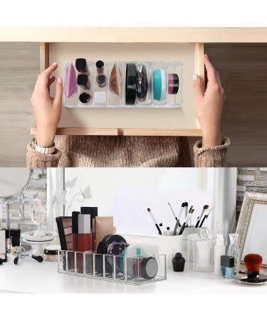 Kurtzy Transparent Acrylic Eyeshadow Makeup Organizer - 8 Compartment Compact Storage for Eyeshadow Rouge & Bronzer | L21.5 x W8.5 cm - International Shipping - Buy Online on GoSupps.com