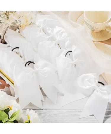 50 Pcs 8 Large White Cheer Hair Bows - Handmade Hair Accessories for Cheerleaders - Buy Online on GoSupps.com