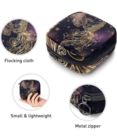 Gold-Colored Peacock Napkin Storage Bag | Portable Period Bag for Women & Teens - Multi-Functional Tampon & Menstrual Cup Holder - Buy Online on GoSupps.com