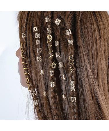 CUHZA 28 Pieces Dreadlock Beads Spiral Hair Clips Rings Hair Jewelry Hair Jewelry Braids Hair Beads Hair Rings Hair Spirals Unisex (Gold) - Buy Online on GoSupps.com