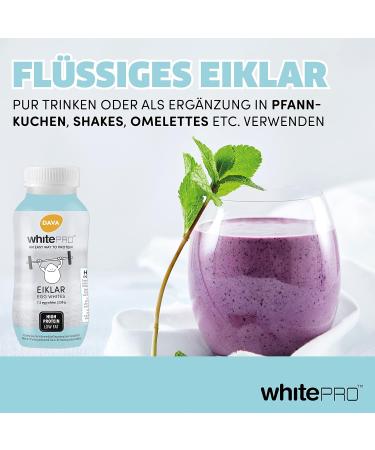 DAVA whitePRO Liquid Egg White 10x220 ml Bottles 24g Pure Egg White Per Bottle | Premium Quality for Baking & Fitness - Buy Online on GoSupps.com