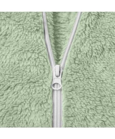 Hanxiulin Mint Green Fleece Jacket for Women | Plush Oversized Cozy Hoodie | Elegant Warm Art Fur Coat - Buy Online on GoSupps.com