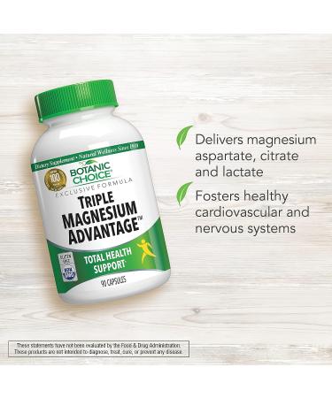Botanic Choice Triple Magnesium Advantage Capsules for Nerve, Heart, Digestive & Muscular Health - Buy Online on GoSupps.com