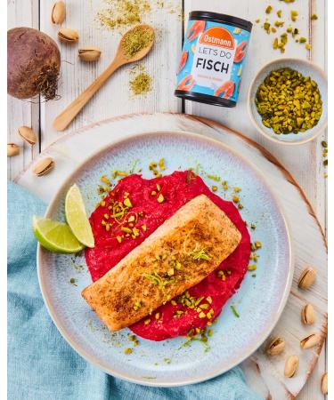 Ostmann Lets Do Fisch Allrounder Spice Salt | 85g Recyclable Can for Fried Fish Salmon & Seafood - Mustard Lemon & Dill Seasoning - Buy Online on GoSupps.com