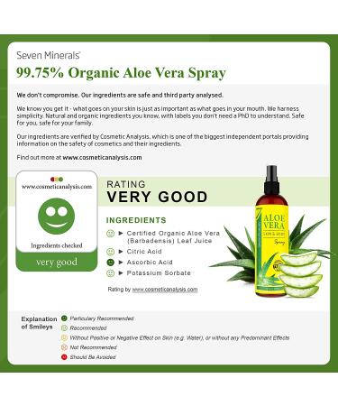 Organic Aloe Vera Spray for Body & Hair - Extra Strong Formula - Fast Absorbing, No Sticky Residue - Made in USA - 12 fl oz - Buy Online on GoSupps.com