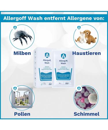 Allergoff Wash Mites Detergent - Fight Dust Mites & Bed Mites | Effective Anti-Mite Solution (120ml 6x20ml) - Buy Online on GoSupps.com