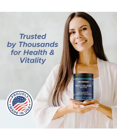 Life's Fortune Multi Collagen Peptides Powder Drink Plus for Women & Men - Type I II III V X Blend with Digestive Enzyme for Skin Hair Nails Joints Health Unflavored 30 Servings 10.61 Ounce (Pack of 1) - Buy Online on GoSupps.com