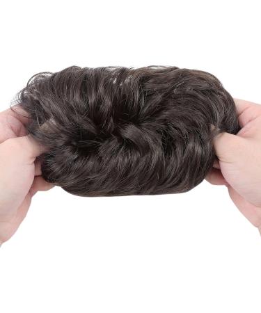 Thick Messy Curly Hair Bun Extension | Synthetic Updo Scrunchie - Brown 45g Reddish Brown - Buy Online on GoSupps.com