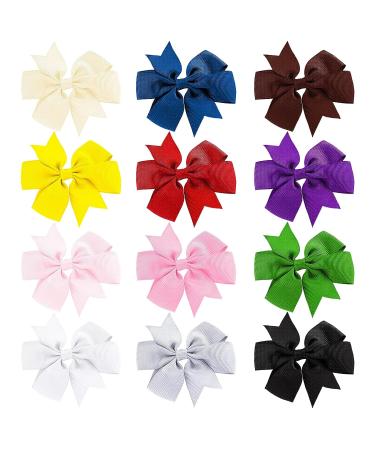 Sibba 3 Inch Easter Party Bow Clips 12 Pcs, Multi-colored Fabric Ribbons Grosgrain Headpiece for Women, Girls, Toddlers, Kids - Kawaii Alligator Barrettes for Casual Wear - Buy Online on GoSupps.com