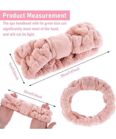 Sibba Spa Headbands Women Microfiber Headband Coral Fleece Elastic Makeup Headbands for Washing Face Shower Sports Beauty Skincare Pink - Buy Online on GoSupps.com