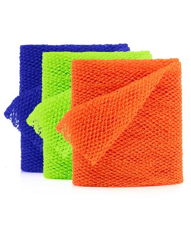 MOTHERLAND GOODS African Net Bath Sponge for Face and Body Exfoliating. Long-Lasting Scrubber Leaves Skin Soft & Clean - for Adults & Kids Sizes (Random Color  for Adults - 49) Random Color For Adults - 49