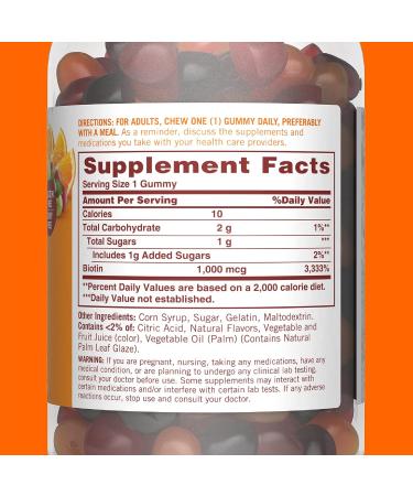 Biotin Gummies by Sundown  Supports Healthy Hair  Skin & Nails  Non-GMO  Free of Gluten  Dairy  Artificial Flavors  1000 mcg  130 Gummies 130 Count (Pack of 1) - Buy Online on GoSupps.com