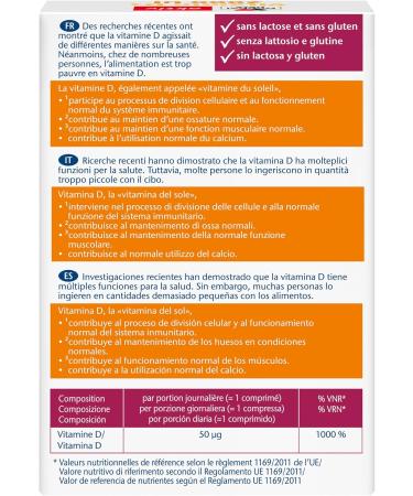 Doppelherz aktiv Vitamin D3 2000 IU Immune Support Bone & Muscle 50 g/tablet 120 Essential Tablets for Optimal Health - Buy Online on GoSupps.com