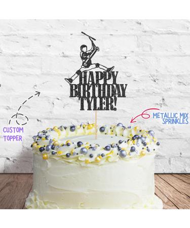Cakeshop Cake Decoration Pack | Scooter Birthday Theme Premium Double Sided Glitter Card Cake Topper Sign & 25g Party Pack of Cake Sugar Sprinkles | Custom Name Cake Decorations (Black) Prime Glitter Card: Black - Buy Online on GoSupps.com