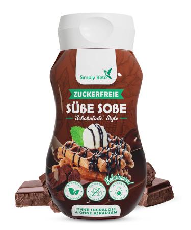 Simply keto dessert sauce - sugar -free sauce with chocolate taste & little calories - Lower carb* sauce with only 1g net carbohydrates & 5 kcal per 100g - free of aspartame & sucralose (350ml) chocolate