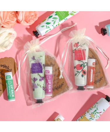 AZEN 60 Sets Hand Cream Bulk and Lip Balm Bulk Set Bridal Shower Gifts for Guests with Organza Bag Thank You Card Thank You Gifts for Coworkers Women Men Bridal Wedding Favors for Guests - Buy Online on GoSupps.com