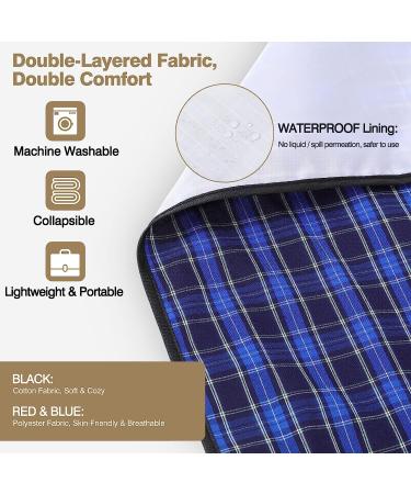 Roylvan Adult Bibs 3 Pcs with Crumb Catcher | Waterproof, Washable Clothing Protector for Eating | Reusable Large Feeding Bibs for Elderly Men and Women - Black, Red, Blue - Buy Online on GoSupps.com