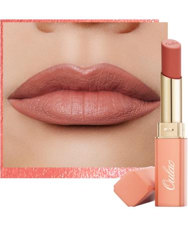 Oulac Nude Peach Creamy Matte Lipstick  Soft Satin Finish Lipsticks for Women with Moisturising Formula  Rich Color  Highly Pigmented Enriched with Rose Oil  Vegan & Cruelty-Free| 3.6g (Y12) Joyful (Y12)