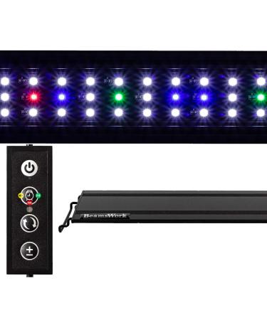 BeamsWork Vivio Full Spectrum LED Timer Adjustable Dimmer Aquarium Fish Tank Light Freshwater 12 20 24 30 36 48 48" - 54"