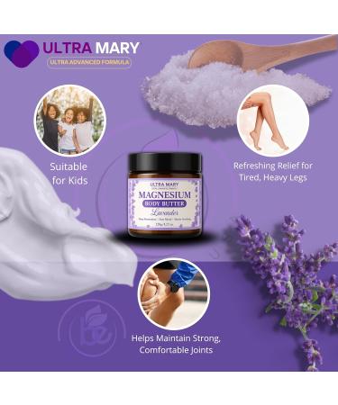 Nighttime Magnesium Cream for Pain Nerve & Leg Cramps - Magnesium Body Butter for Sleep with Shea Butter Jojoba Oil Coconut Extract & Dandelion - Lavender Magnesium Lotion for Kids - 4.23oz - Buy Online on GoSupps.com