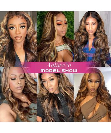 Beaudiva Ombre Highlight Body Wave Lace Front Wig 22 4/30 Honey Blonde HD Human Hair for Black Women - Buy Online on GoSupps.com